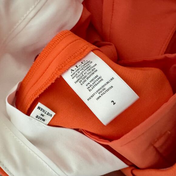 A.L.C. Kennedy Trouser Pants Clementine Orange Straight Leg Slacks NEW Size 2 - Picture 7 of 7